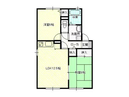 NOBLE B(2LDK/1階)の間取り写真