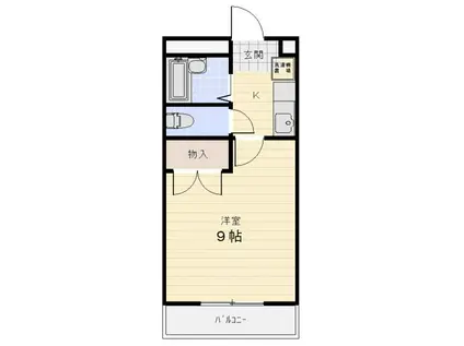 大谷第一(1K/2階)の間取り写真