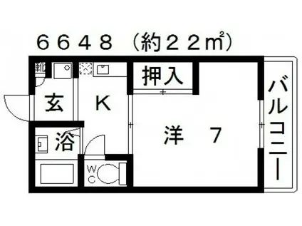 コーポアテネ(1K/3階)の間取り写真