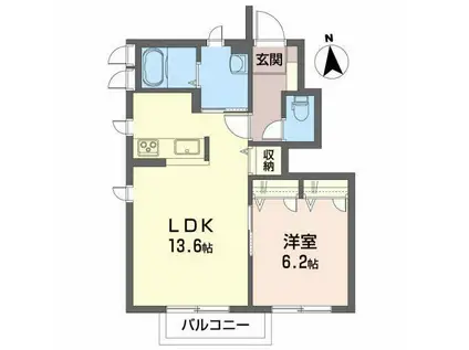 メゾン・セリーヌ(1LDK/1階)の間取り写真