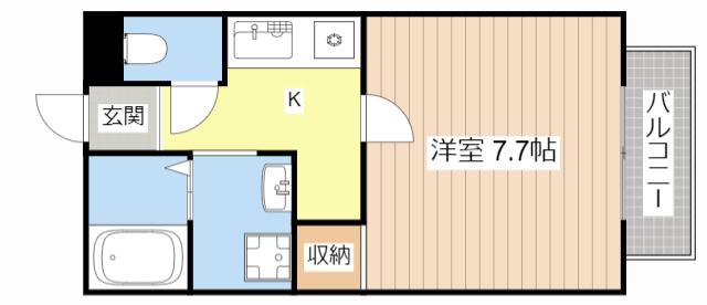 勝ハイツ(1K/2階)の間取り写真
