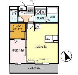 セジュール白浜 A棟(1LDK/2階)の間取り写真