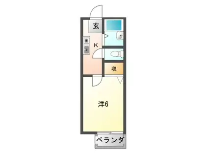 サンハイツUNO(1K/2階)の間取り写真