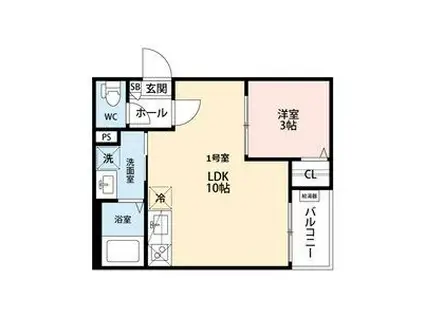 GRANDBLUE KUMAIDENI(1LDK/3階)の間取り写真
