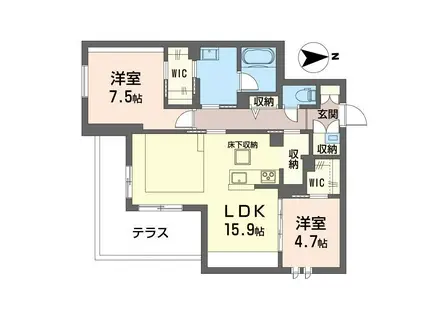 フォレナ(2LDK/1階)の間取り写真