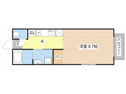 コーポ華樹(1K/1階)の間取り写真