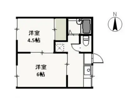 赤田ハイツ(2K/2階)の間取り写真