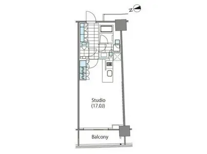 コンフォリア新宿イーストサイドタワー(ワンルーム/4階)の間取り写真