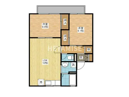 マルセイコート田中町(2LDK/1階)の間取り写真