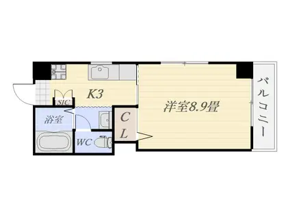 ラフィーネたけ(1K/1階)の間取り写真