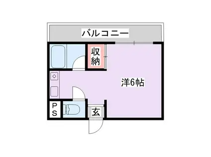 フェアリー枚方(ワンルーム/2階)の間取り写真