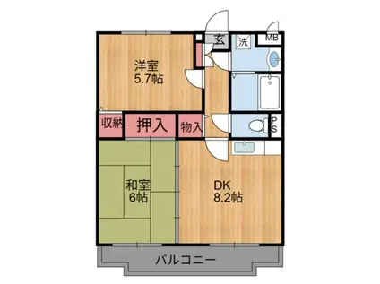A-STEP新名爪(2DK/2階)の間取り写真