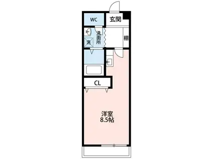 SERES(ワンルーム/1階)の間取り写真