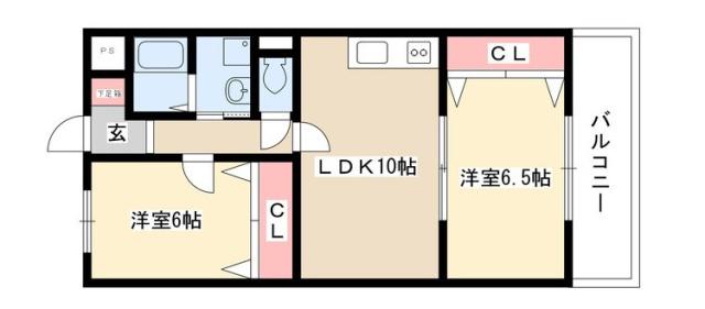 アーバンコートS1(2LDK/1階)の間取り写真