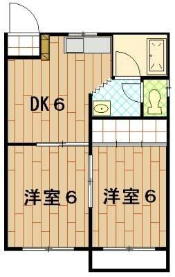 リーブN(2DK/1階)の間取り写真