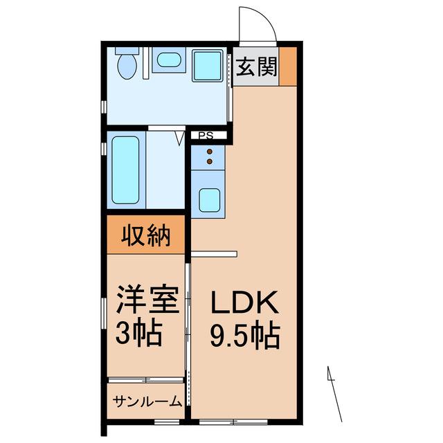 KOYA 430(1LDK/1階)の間取り写真
