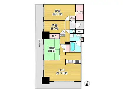 神戸ハーバータワー(3SLDK/4階)の間取り写真