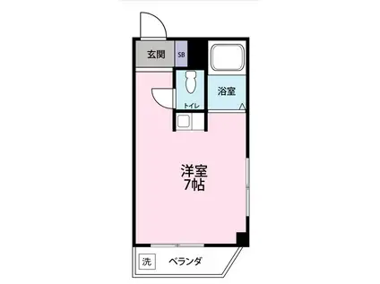 ケーアイコーポ(ワンルーム/2階)の間取り写真