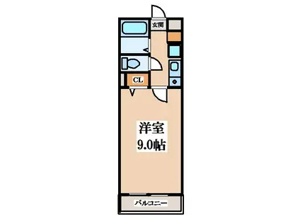 ヴィラエムズ(1K/2階)の間取り写真