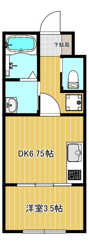 ノルンハウス(1DK/1階)の間取り写真