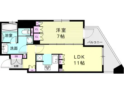 リーガル梅田イースト(1LDK/6階)の間取り写真