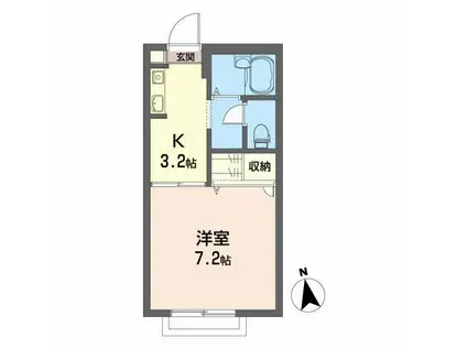 シャーメゾン詩歌の森A(1K/2階)の間取り写真