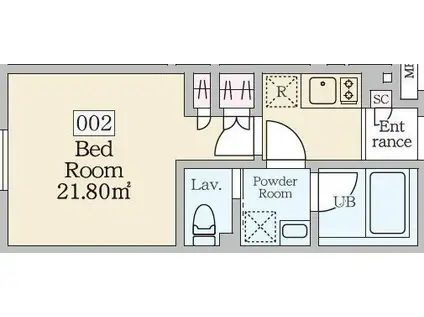 レーヴレジデンス初台(1K/1階)の間取り写真