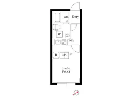 プロスパー飯田橋(ワンルーム/2階)の間取り写真