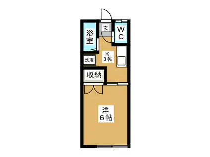 コーポロイド(1K/2階)の間取り写真