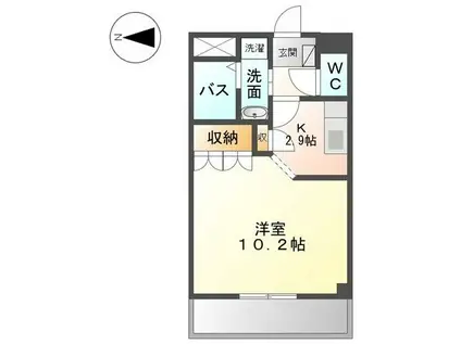アルテリーベ(1K/2階)の間取り写真