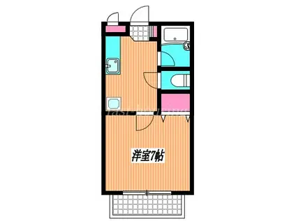 ラ・フルール武蔵野(1K/1階)の間取り写真