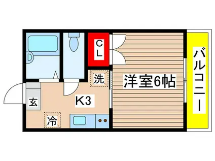 MT634(1K/2階)の間取り写真