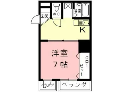 ツツミフローレ(1K/5階)の間取り写真
