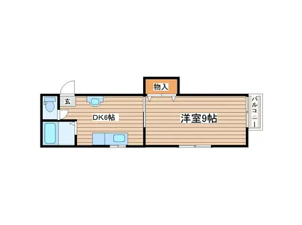 メロウヒルズ(1DK/1階)の間取り写真