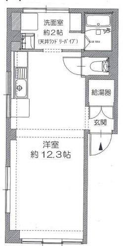 BRIGHT AND FAN TERRACE(ワンルーム/3階)の間取り写真