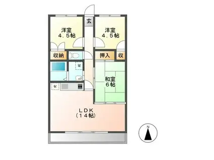 サンハイム(3LDK/3階)の間取り写真