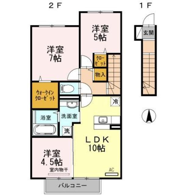 エクレラージュ II(3LDK/2階)の間取り写真