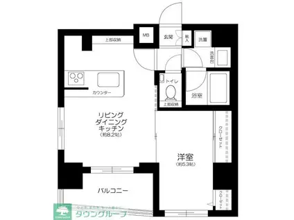 ブレシア新御徒町(1LDK/7階)の間取り写真