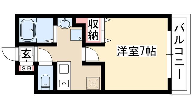 キャノンピア鶴舞(1K/7階)の間取り写真