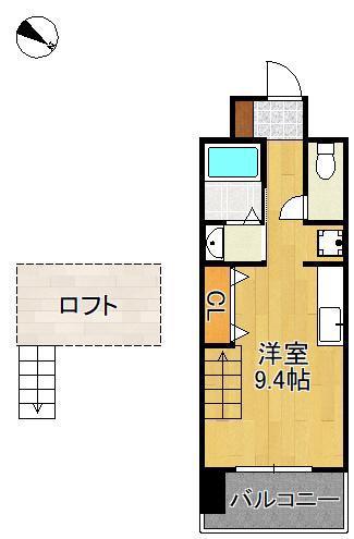 RISO CORE(ワンルーム/5階)の間取り写真