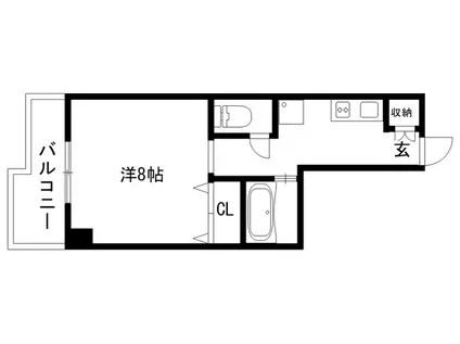 メゾンサンノ-ス(1K/6階)の間取り写真