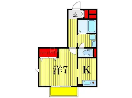 つくばエクスプレス 青井駅 徒歩8分 3階建 築20年(1K/3階)の間取り写真