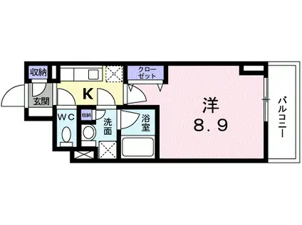 広尾ビューヒルズ(1K/7階)の間取り写真