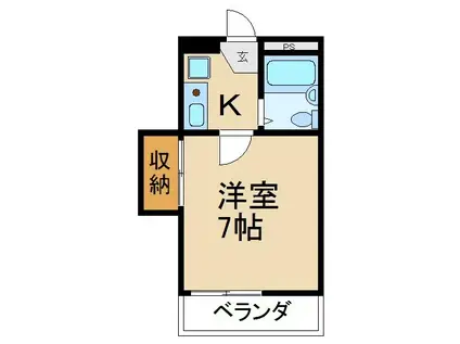 グレース香里園(1K/3階)の間取り写真