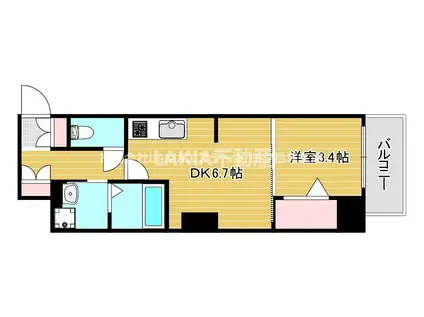 ファーストフィオーレ心斎橋イースト(1DK/4階)の間取り写真