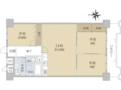 朝日プラザ千里A棟(3LDK/10階)の間取り写真