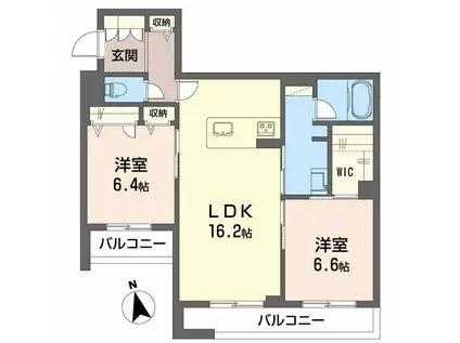 シャーメゾンフゥ(2LDK/3階)の間取り写真