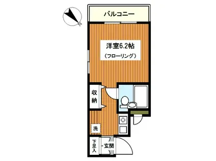 IKビル(ワンルーム/2階)の間取り写真