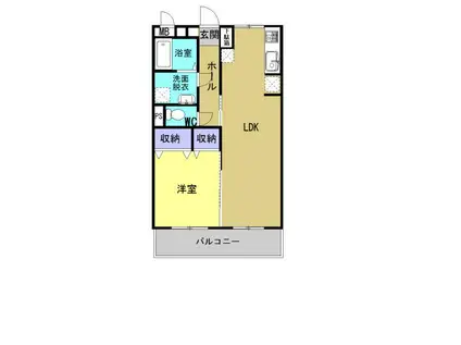 ユーミーマンションバウムI号館(1LDK/3階)の間取り写真