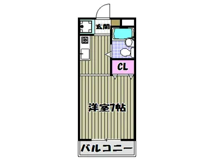 ベルメゾン福田(ワンルーム/1階)の間取り写真